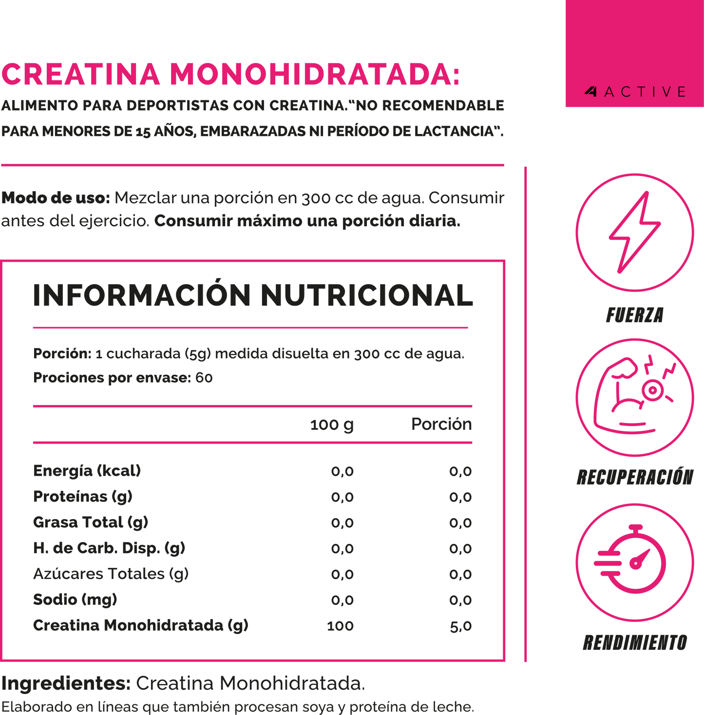 100% Pure Creatine Monohydrate Women