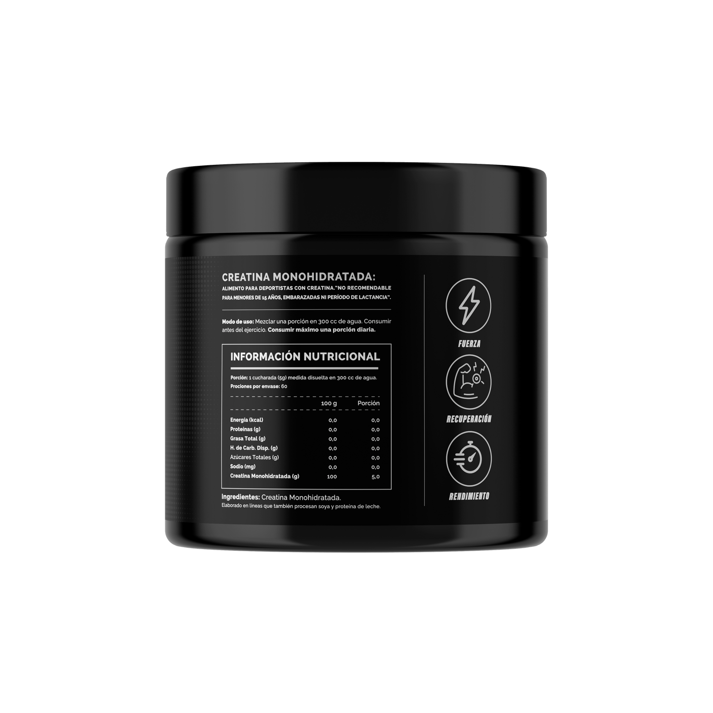 4Active Creatina Monohidratada 300g | 60 Servicios · 5g por porción · Fuerza y Rendimiento
