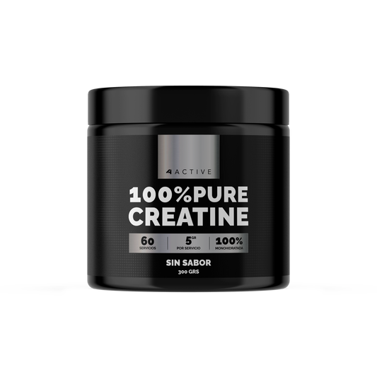 4Active Creatina Monohidratada 300g | 60 Servicios · 5g por porción · Fuerza y Rendimiento