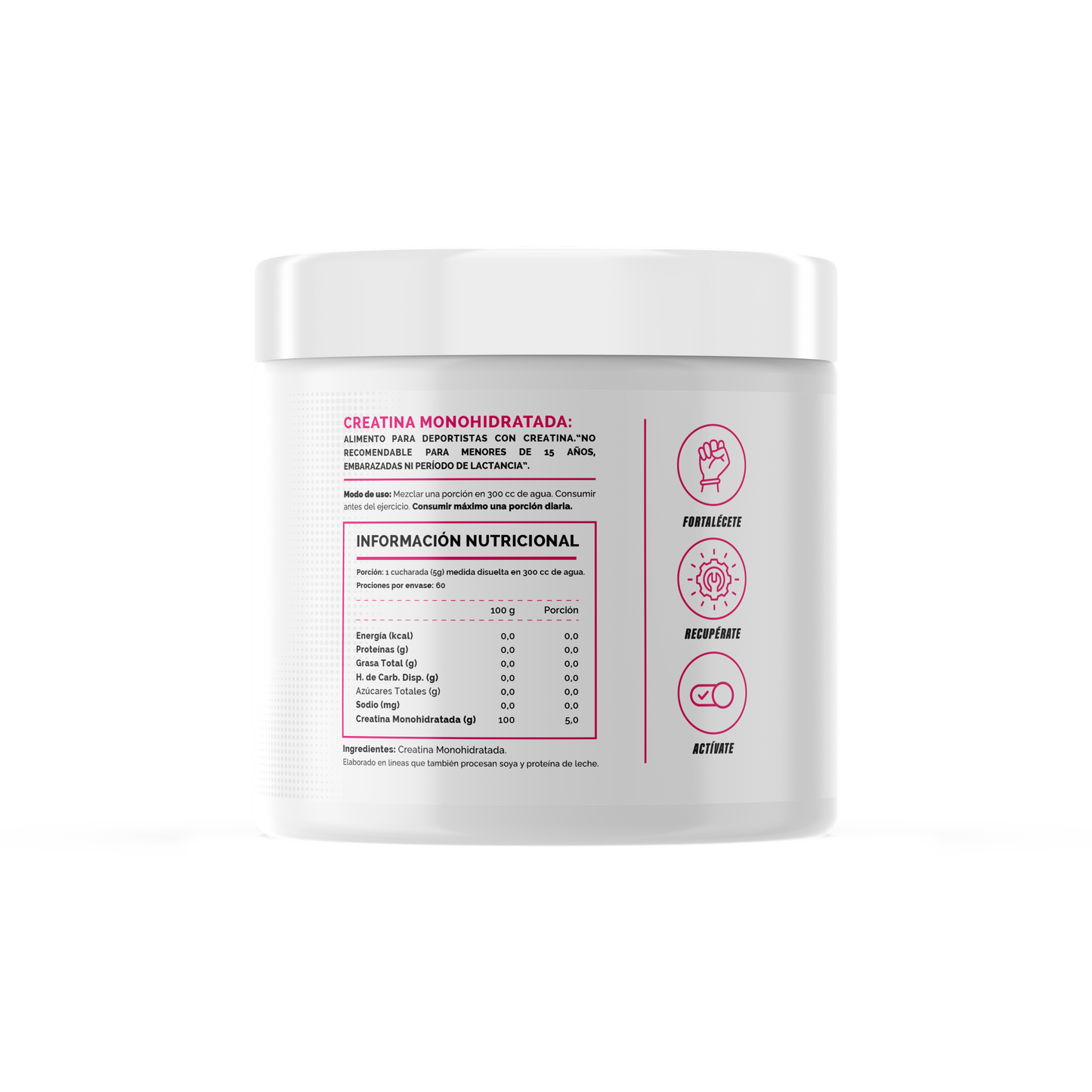 4Active Creatina Monohidratada Mujer 300g | 60 Servicios · 5g por porción · Fuerza y Tonificación