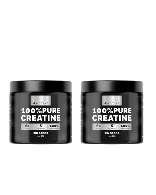 Pack 2x Creatina Monohidratada 300g | 120 Servicios · 5g por porción · Ahorro y Rendimiento