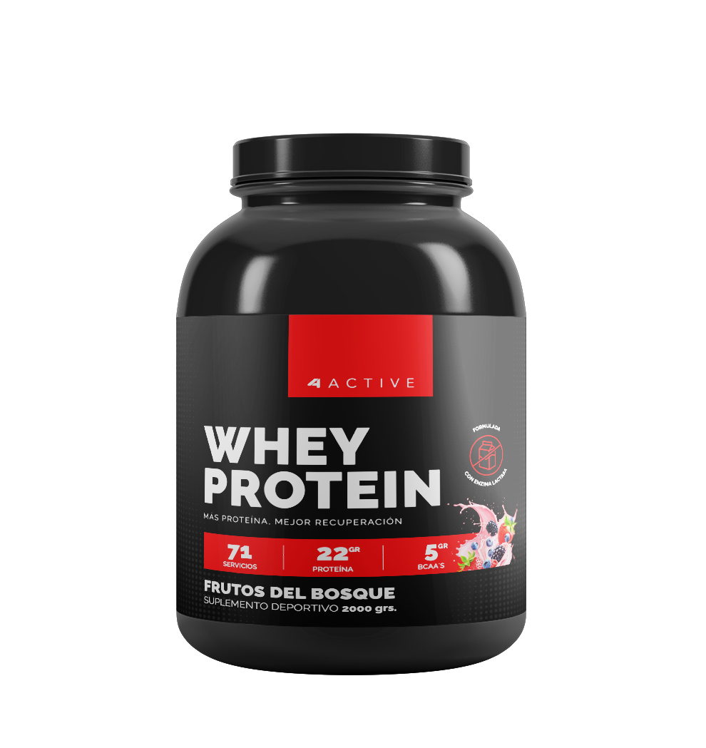 4Active Whey Protein 2kg | 71 Servicios · 21g Proteína · Recuperación Muscular Diaria