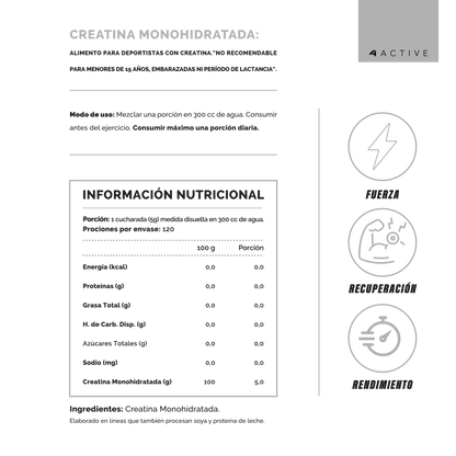 100% Pure Creatine Monohydrate 600 grs