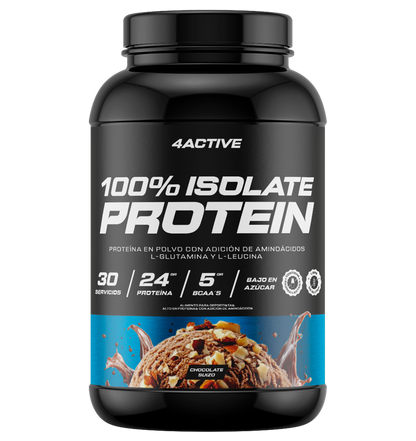 4Active 100% Isolate Protein · 30 Porciones | 23-24 g de Proteína por Porción | 5 Sabores