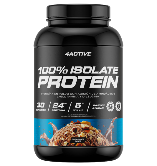 4Active 100% Isolate Protein · 30 Porciones | 23-24 g de Proteína por Porción | 5 Sabores