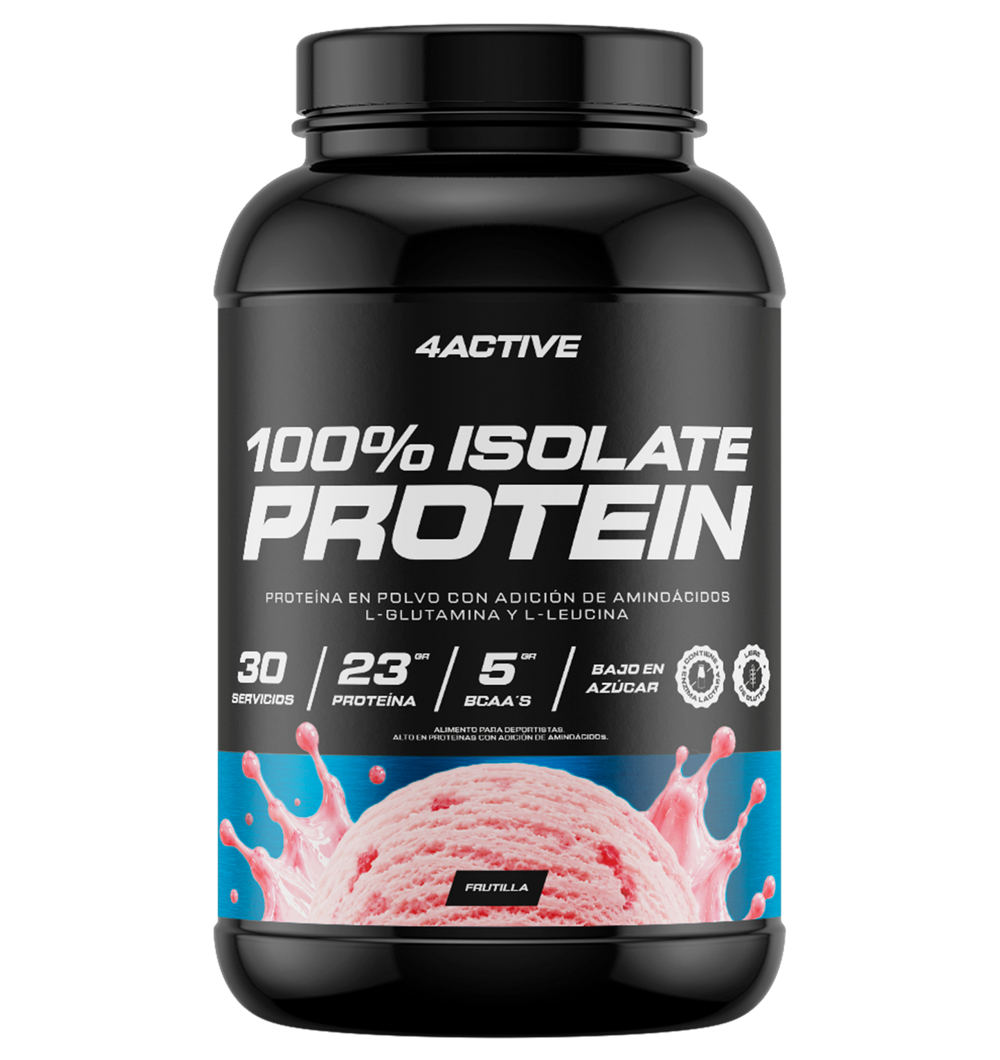4Active 100% Isolate Protein · 30 Porciones | 23-24 g de Proteína por Porción | 5 Sabores