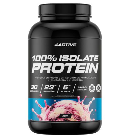 4Active 100% Isolate Protein · 30 Porciones | 23-24 g de Proteína por Porción | 5 Sabores