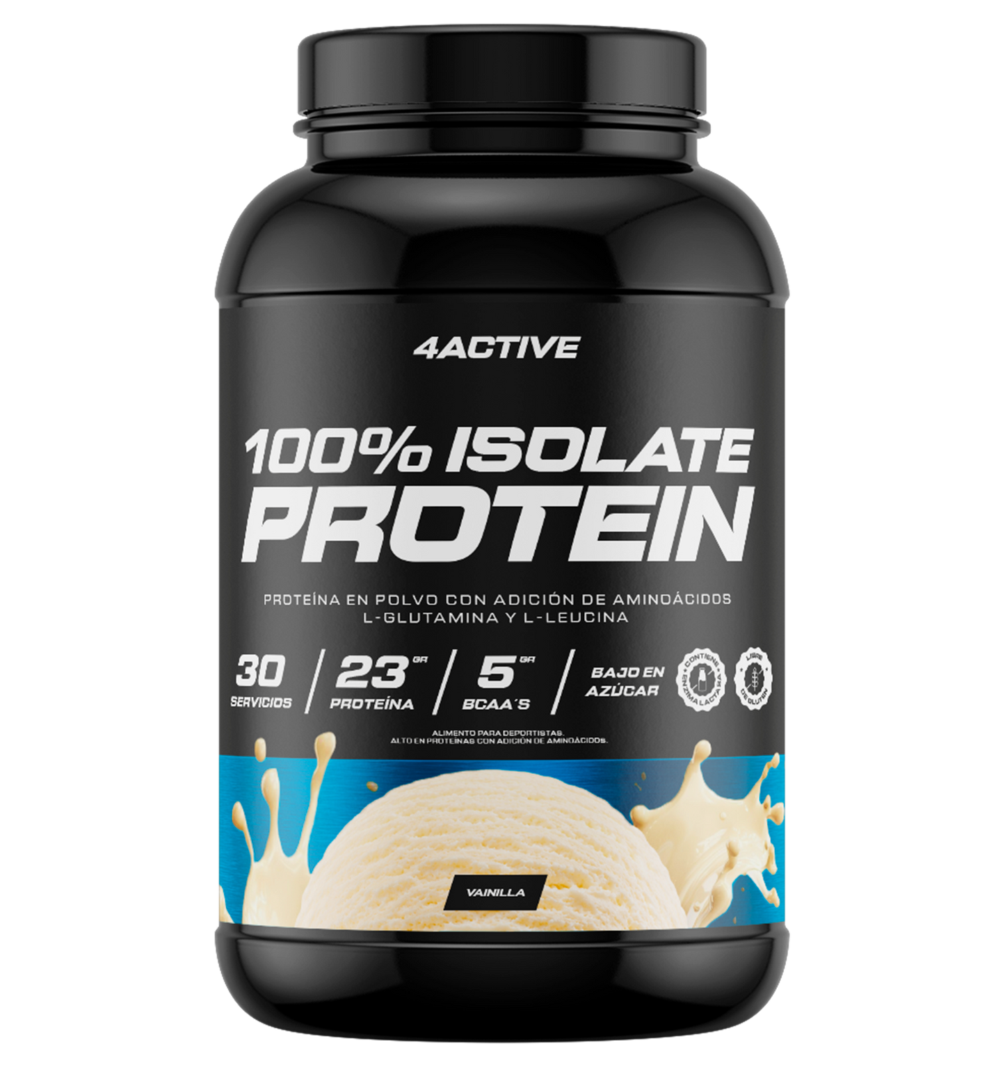 4Active 100% Isolate Protein · 30 Porciones | 23-24 g de Proteína por Porción | 5 Sabores