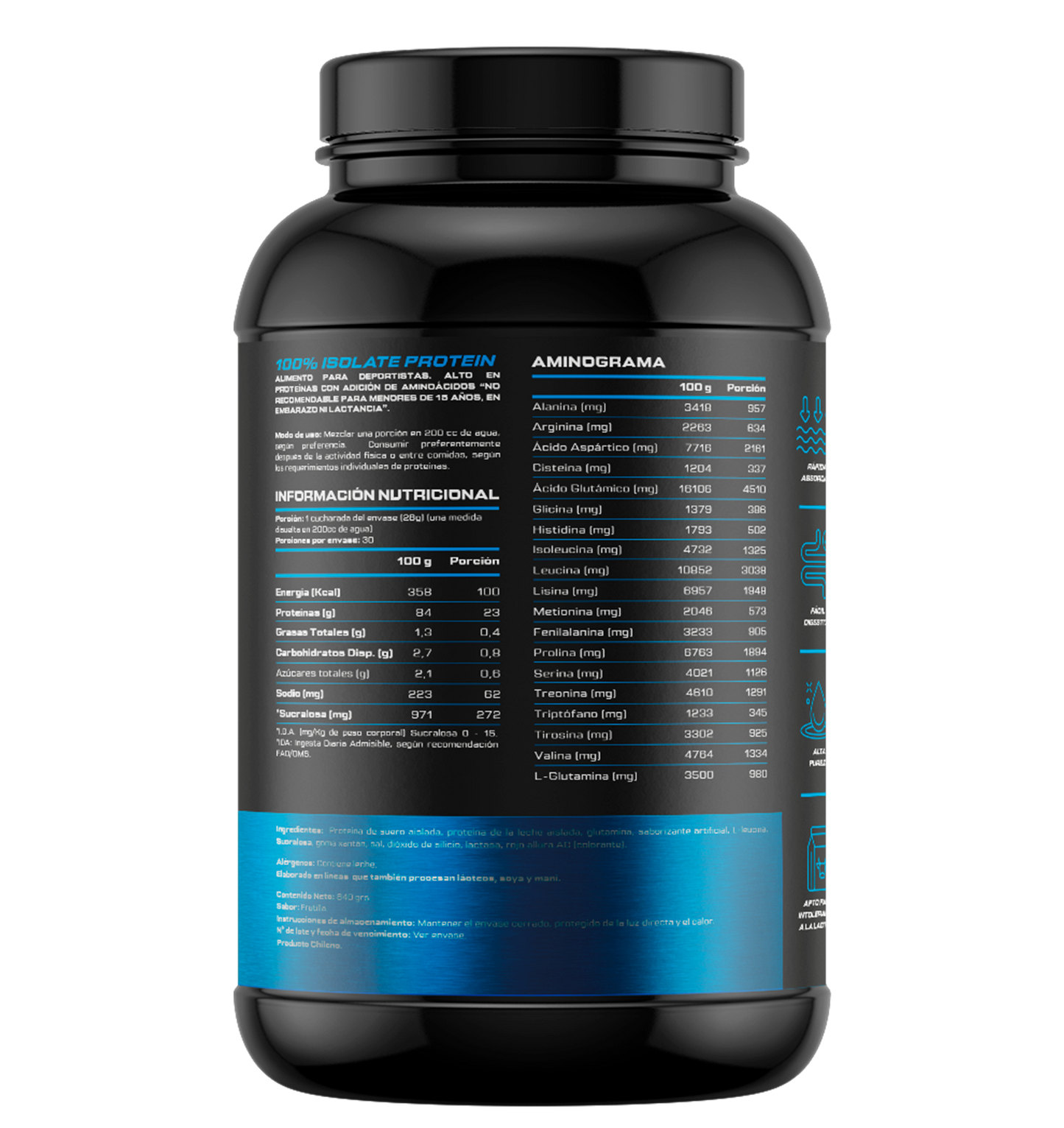 4Active 100% Isolate Protein · 30 Porciones | 23-24 g de Proteína por Porción | 5 Sabores