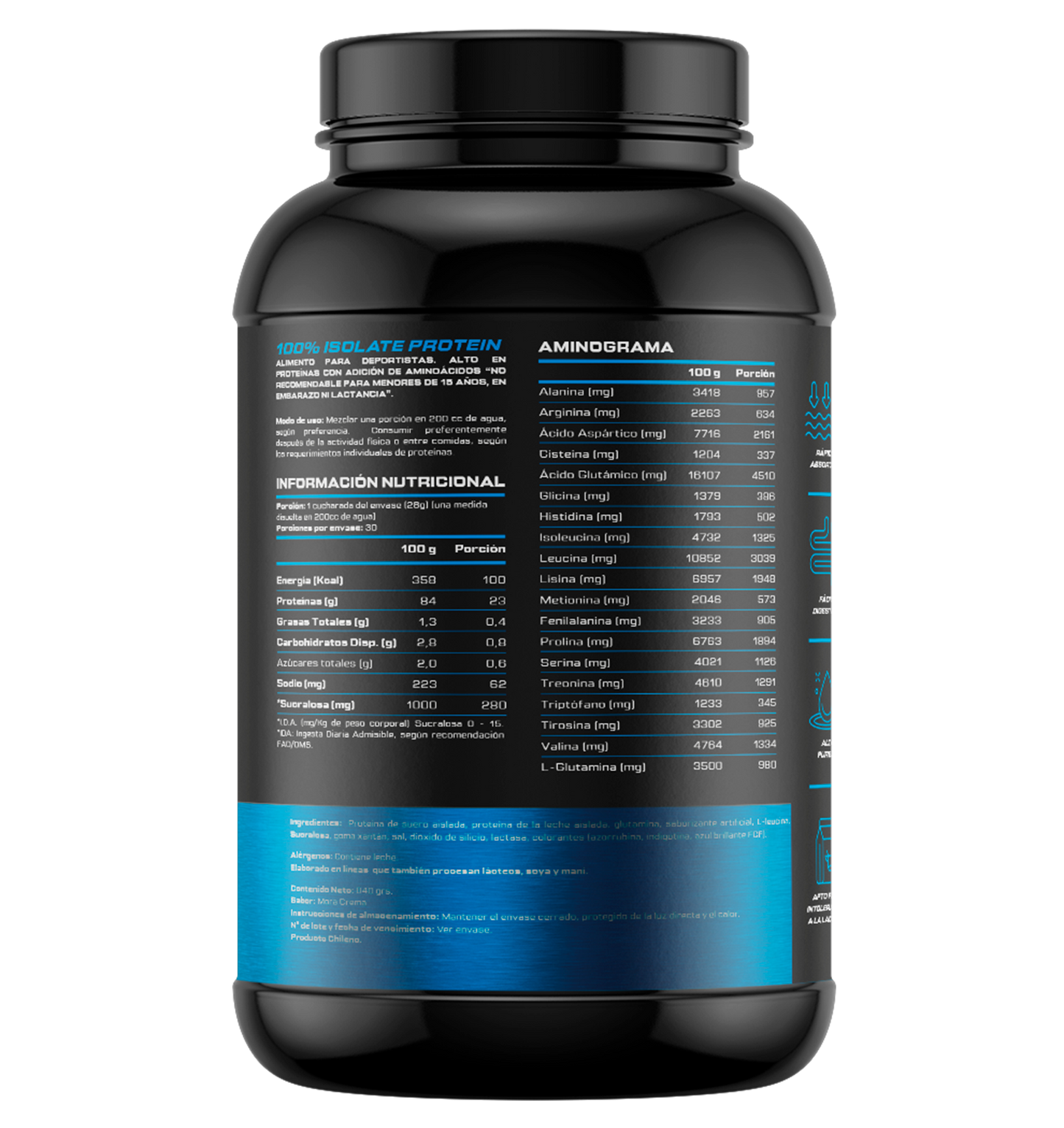 4Active 100% Isolate Protein · 30 Porciones | 23-24 g de Proteína por Porción | 5 Sabores