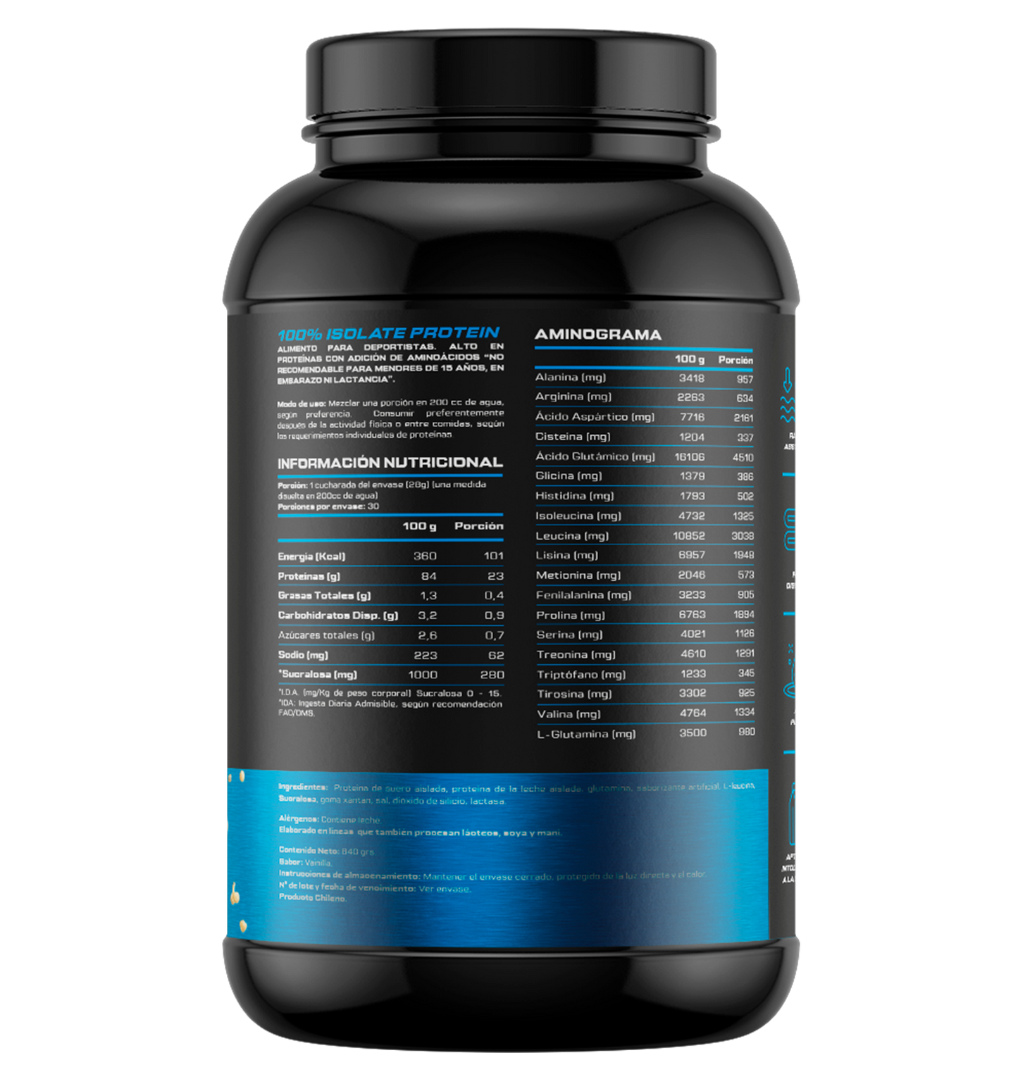 4Active 100% Isolate Protein · 30 Porciones | 23-24 g de Proteína por Porción | 5 Sabores