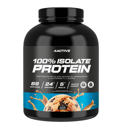 4Active 100% Isolate Protein 2 kg · 69-71 Porciones | 23-24 g de Proteína por Porción