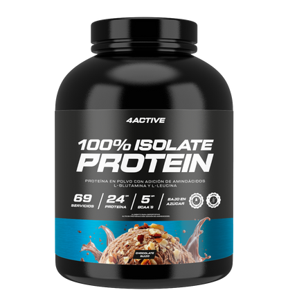 4Active 100% Isolate Protein 2 kg · 69-71 Porciones | 23-24 g de Proteína por Porción