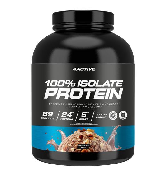 4Active 100% Isolate Protein 2 kg · 69-71 Porciones | 23-24 g de Proteína por Porción
