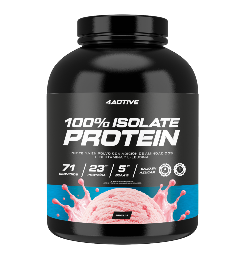 4Active 100% Isolate Protein 2 kg · 69-71 Porciones | 23-24 g de Proteína por Porción