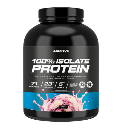 4Active 100% Isolate Protein 2 kg · 69-71 Porciones | 23-24 g de Proteína por Porción