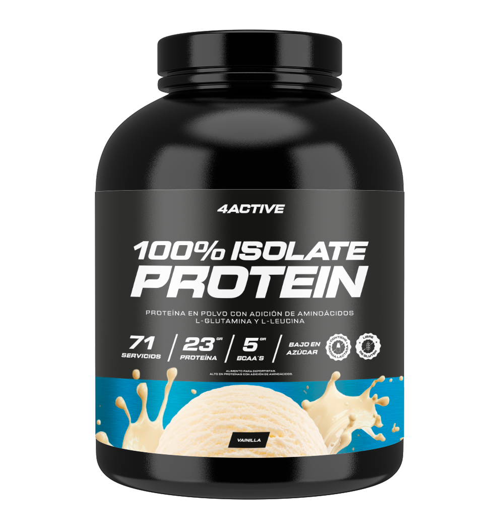 4Active 100% Isolate Protein 2 kg · 69-71 Porciones | 23-24 g de Proteína por Porción