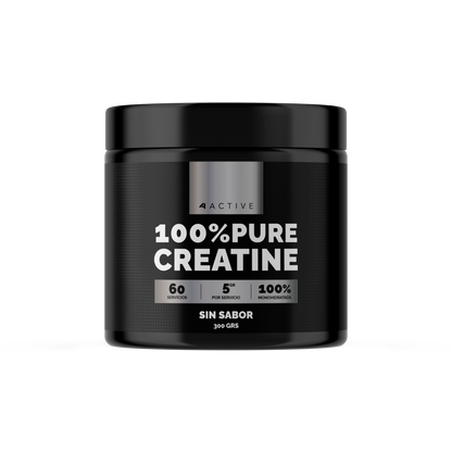 4Active Creatina Monohidratada 300g | 60 Servicios · 5g por porción · Fuerza y Rendimiento