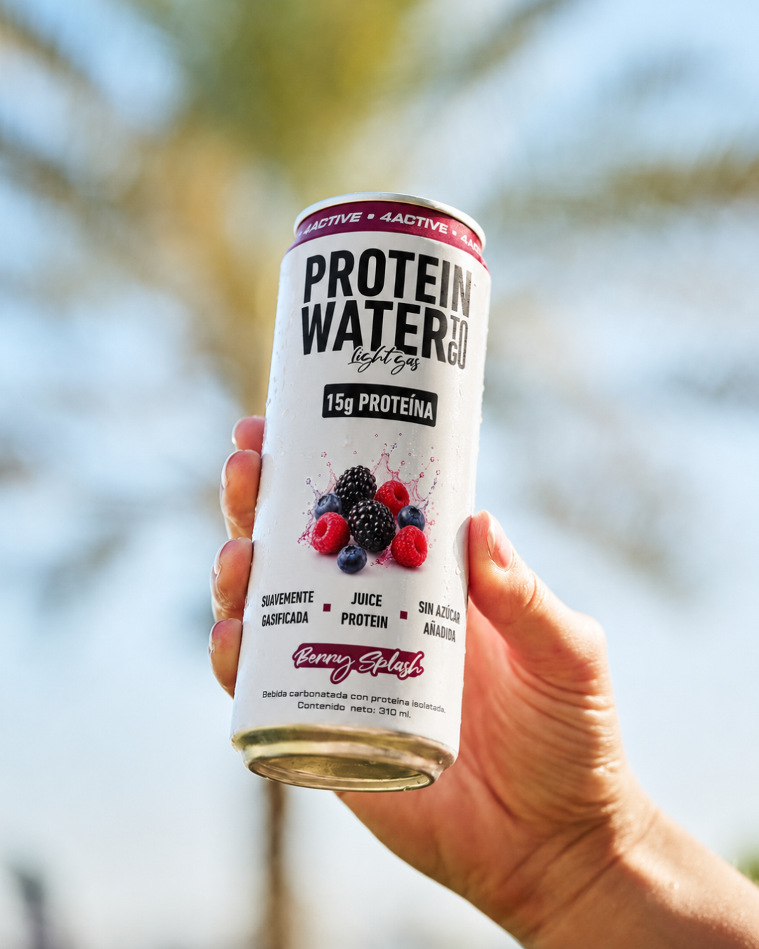 4Active Protein Water To Go Light Gas 15g Proteína 310 ml | Bebida Proteica