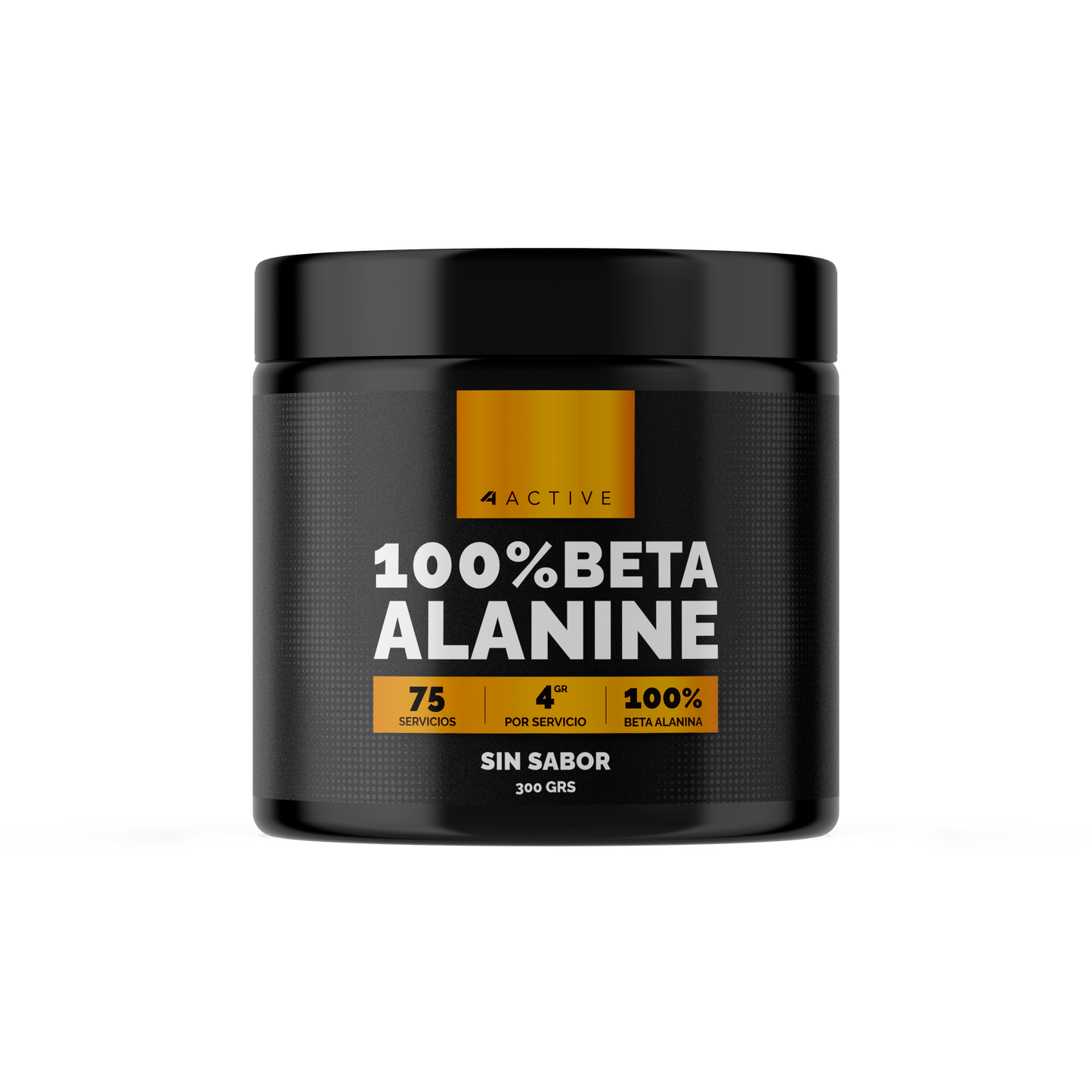 4Active Beta Alanina en Polvo 300g | 75 Servicios · 4g por porción · Resistencia Muscular