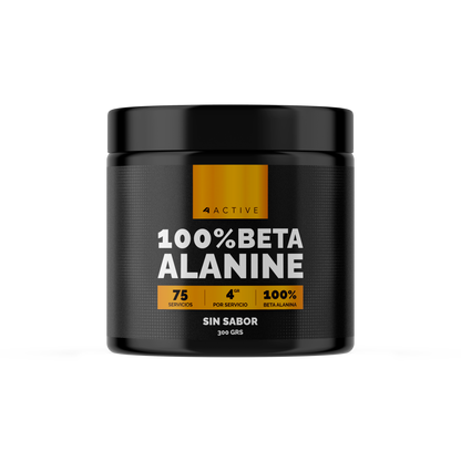 4Active Beta Alanina en Polvo 300g | 75 Servicios · 4g por porción · Resistencia Muscular