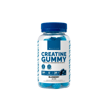 4Active Creatina en Gomitas | 30 Servicios · 3 gomitas por porción · 5g Creatina Monohidratada