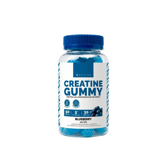 4Active Creatina en Gomitas | 30 Servicios · 3 gomitas por porción · 5g Creatina Monohidratada