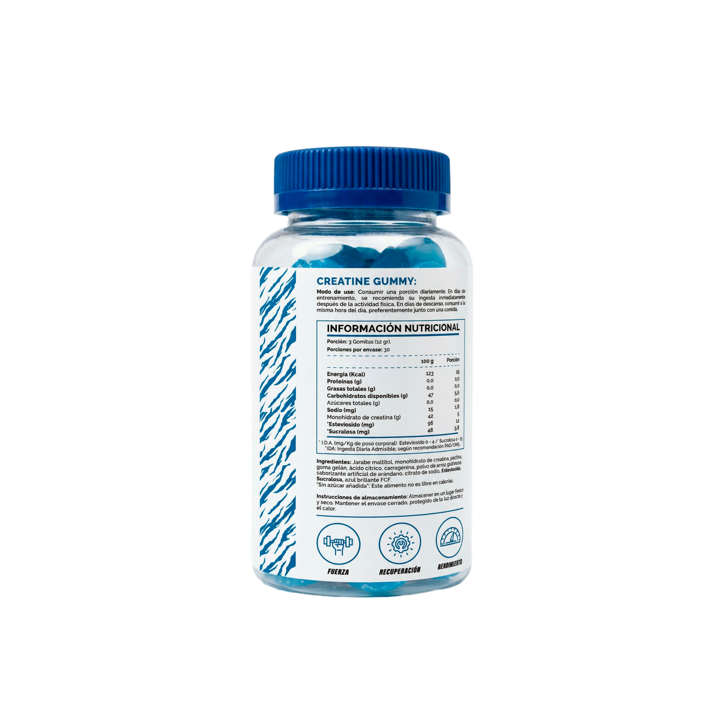 4Active Creatina en Gomitas | 30 Servicios · 3 gomitas por porción · 5g Creatina Monohidratada