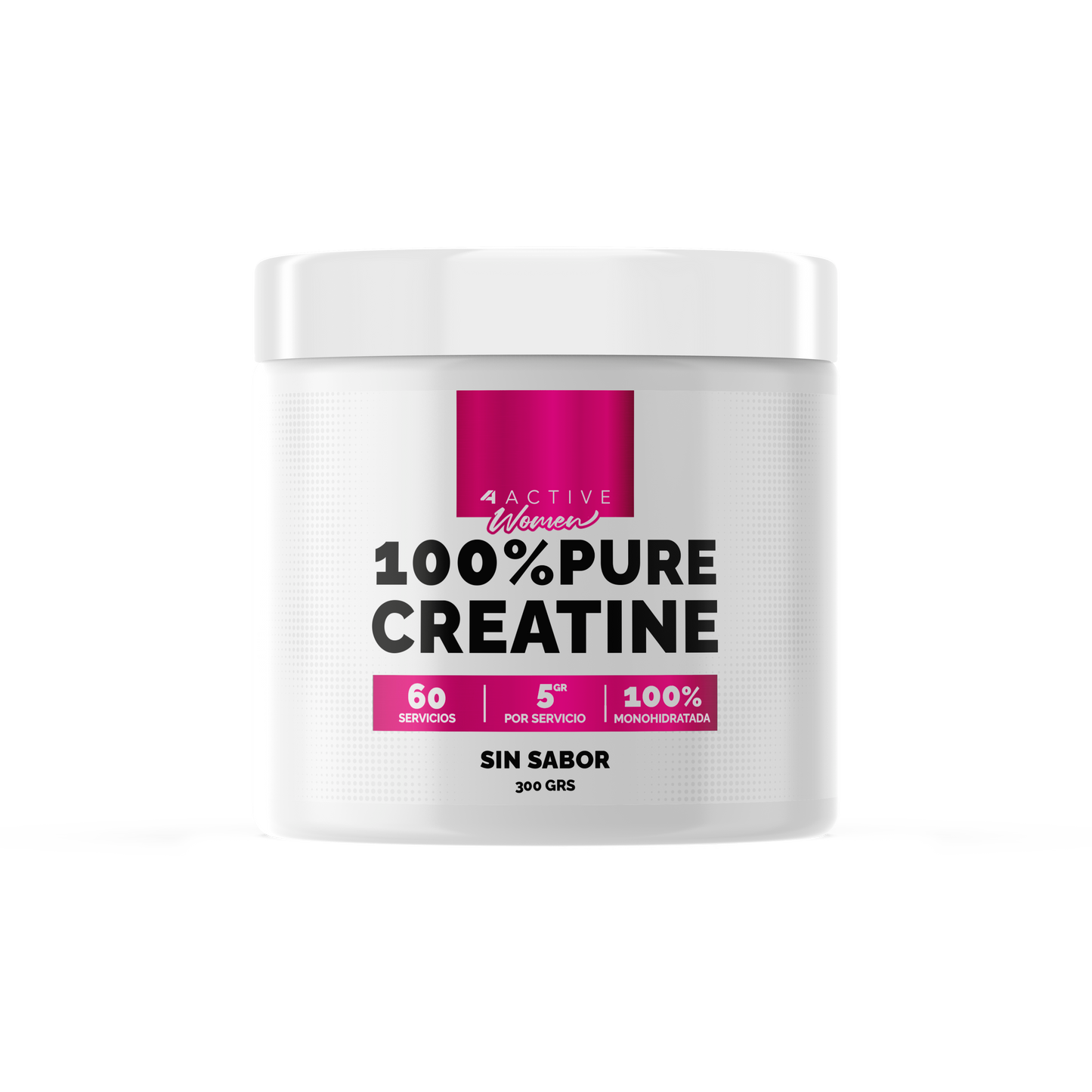 4Active Creatina Monohidratada Mujer 300g | 60 Servicios · 5g por porción · Fuerza y Tonificación