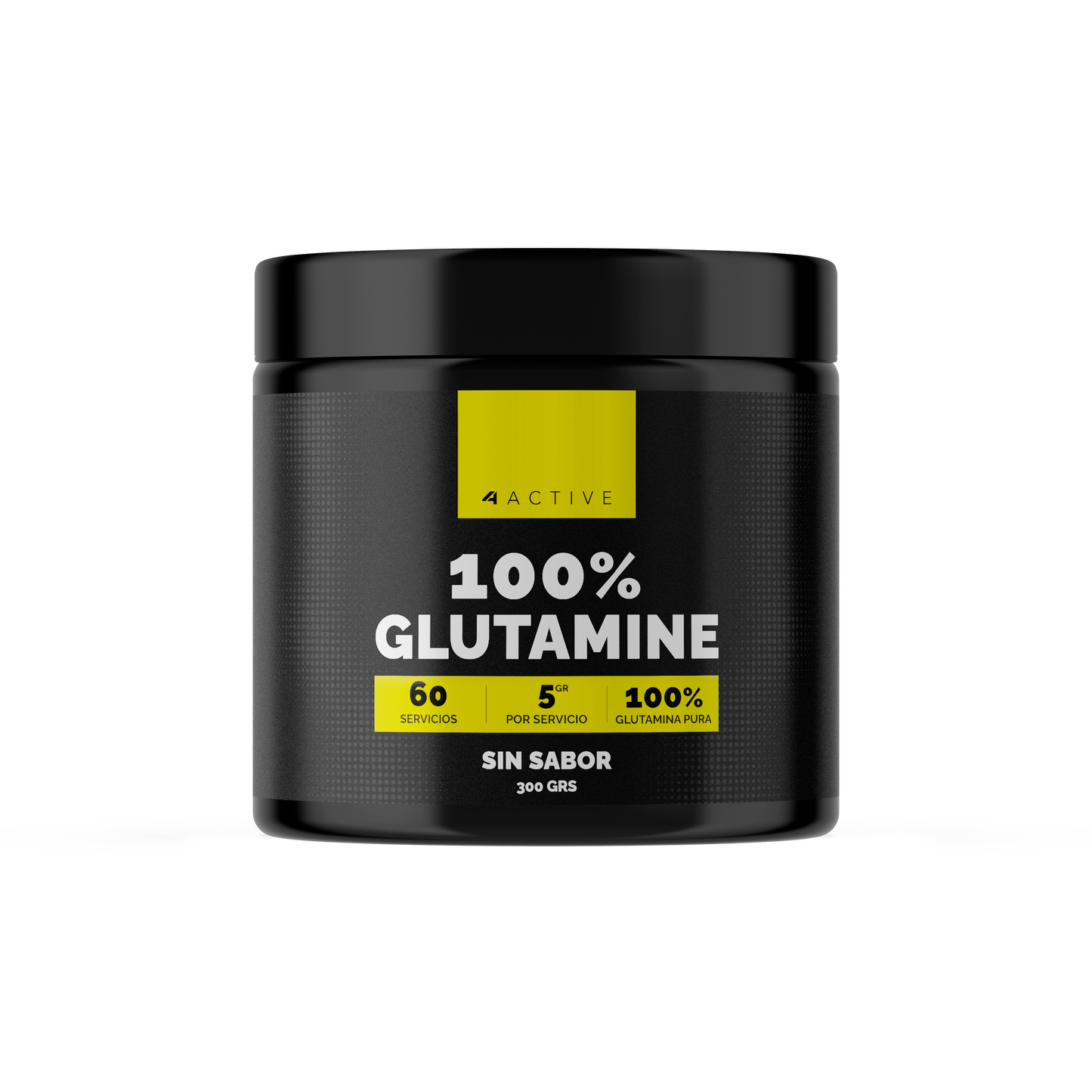 4Active Glutamina en Polvo 300g | 60 Servicios · 5g por porción · Recuperación Muscular