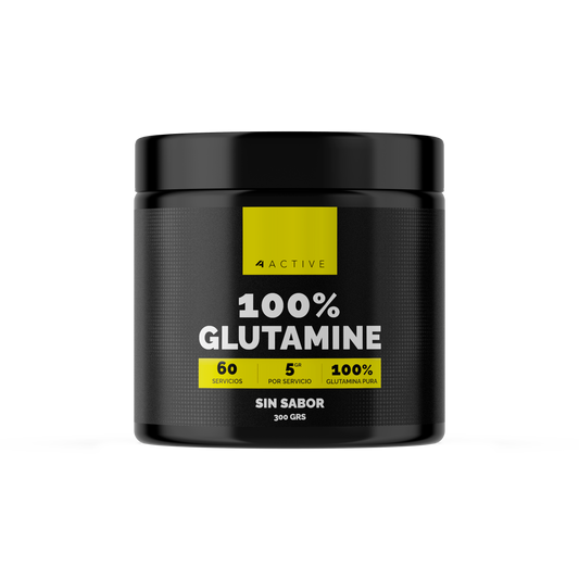 4Active Glutamina en Polvo 300g | 60 Servicios · 5g por porción · Recuperación Muscular