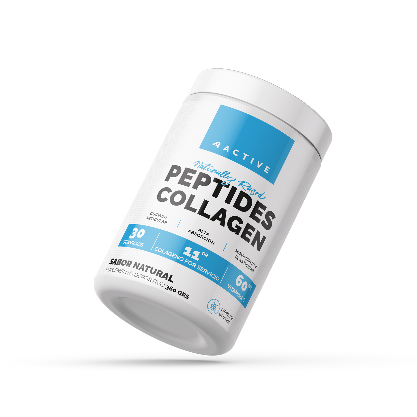 4Active Colágeno Hidrolizado en Polvo | 30 Servicios · 11g Colágeno · Piel, Cabello y Articulaciones