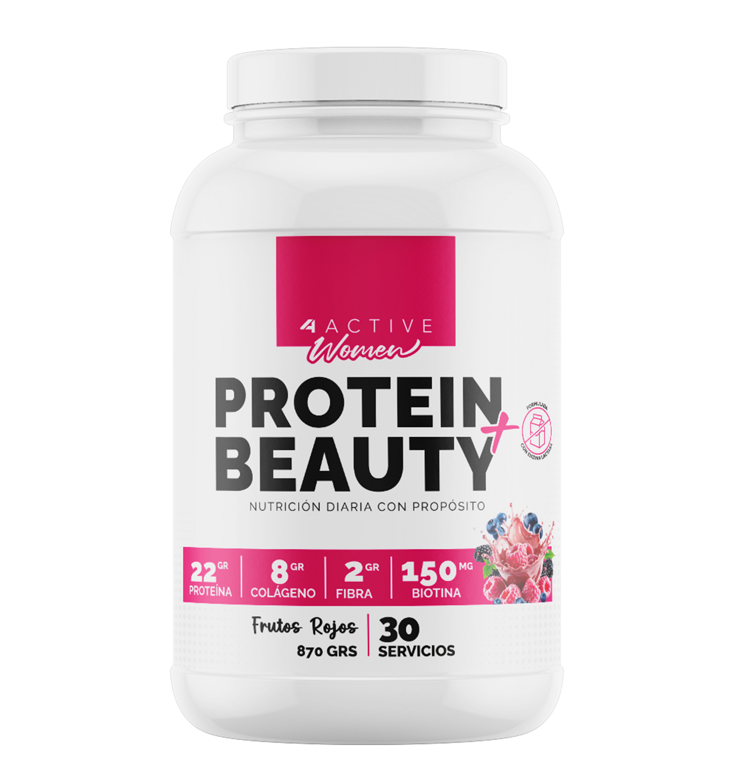 4Active Protein Beauty+ Proteína 870g | 30 Servicios · 22g Proteína · Recuperación