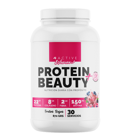 4Active Protein Beauty+ Proteína 870g | 30 Servicios · 22g Proteína · Recuperación