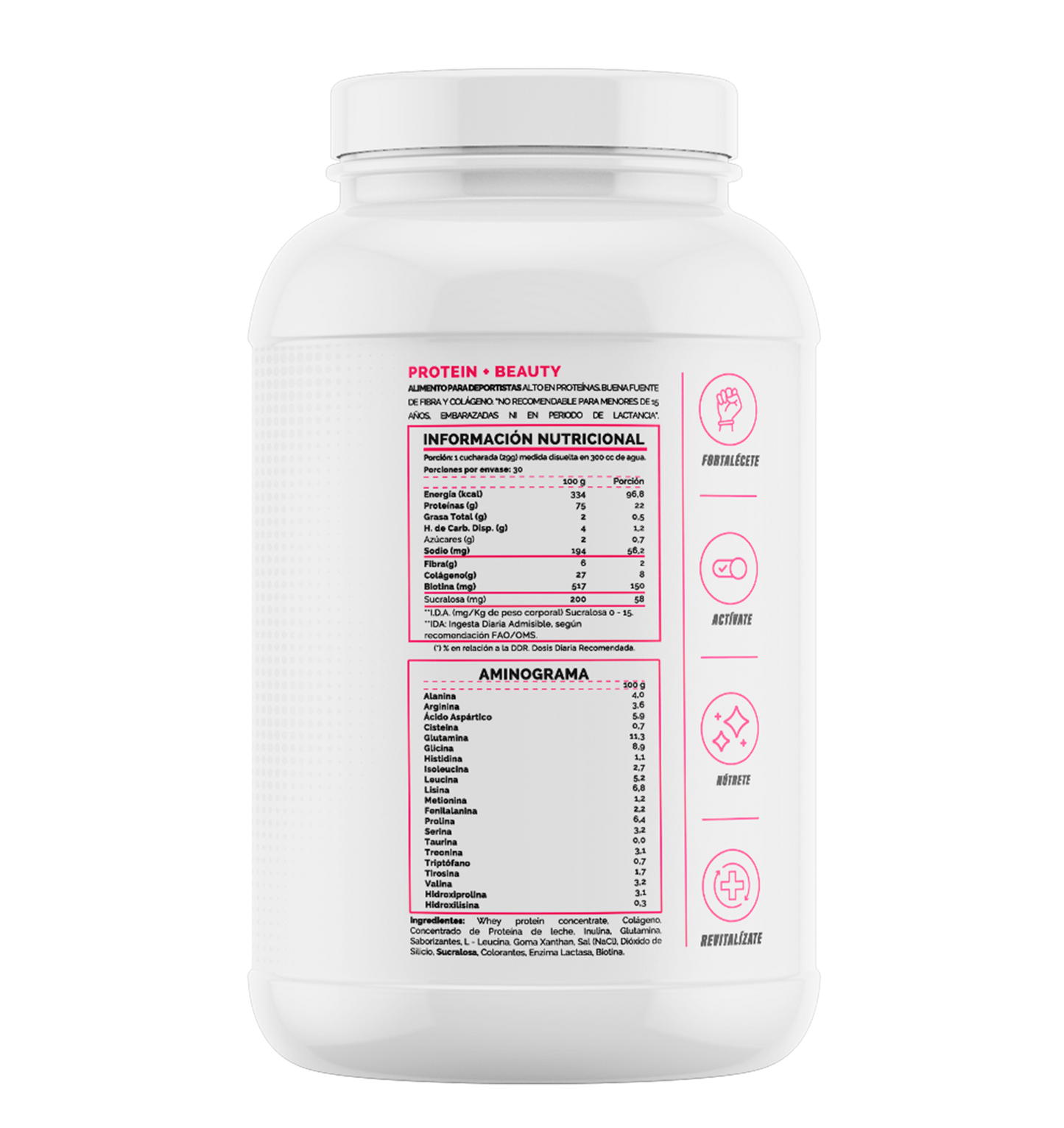 4Active Protein Beauty+ Proteína 870g | 30 Servicios · 22g Proteína · Recuperación