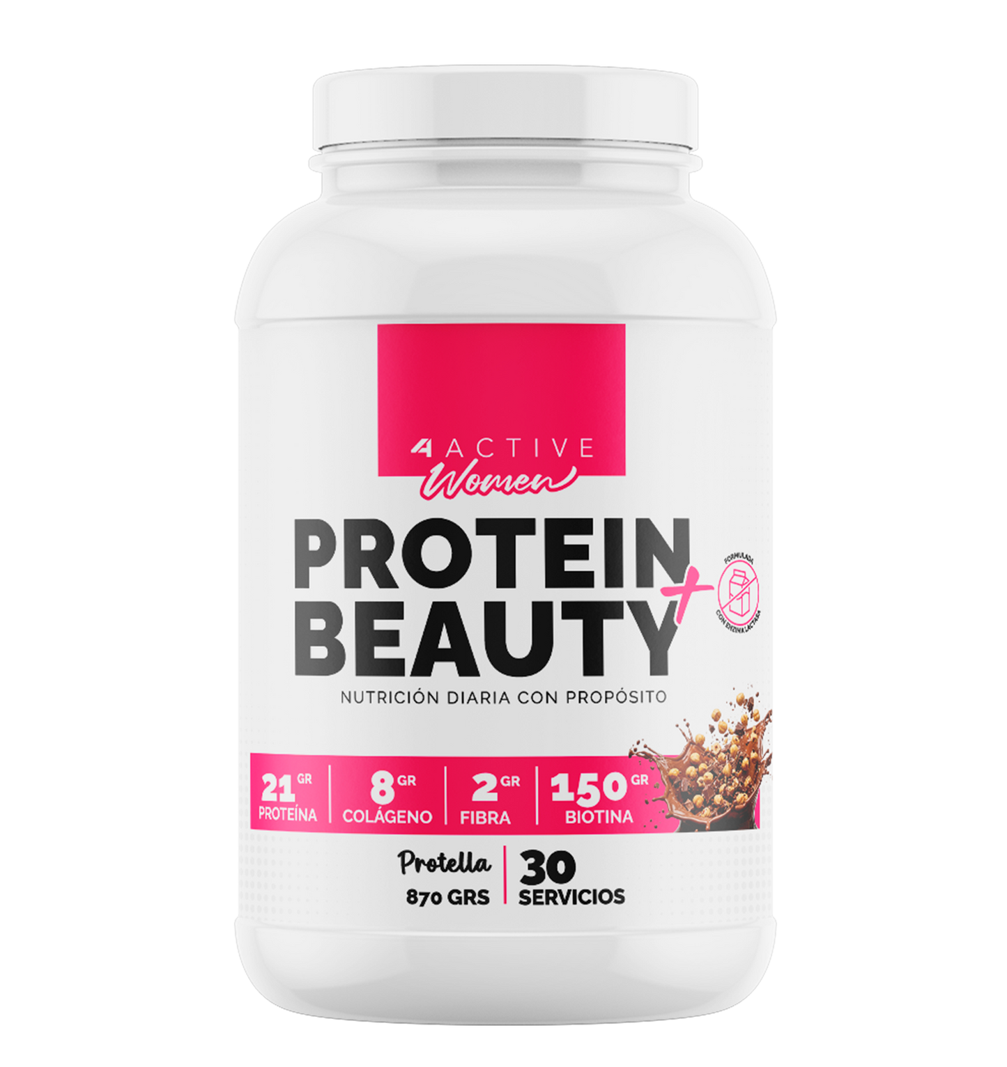 Protein Beauty 30 Servicios · 22g Proteína + Creatine Gummy 30 Servicios + Shaker 4active 750 ml