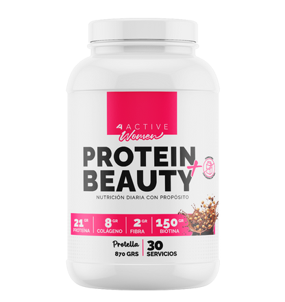Protein Beauty 30 Servicios · 22g Proteína + Creatine Gummy 30 Servicios + Shaker 4active 750 ml