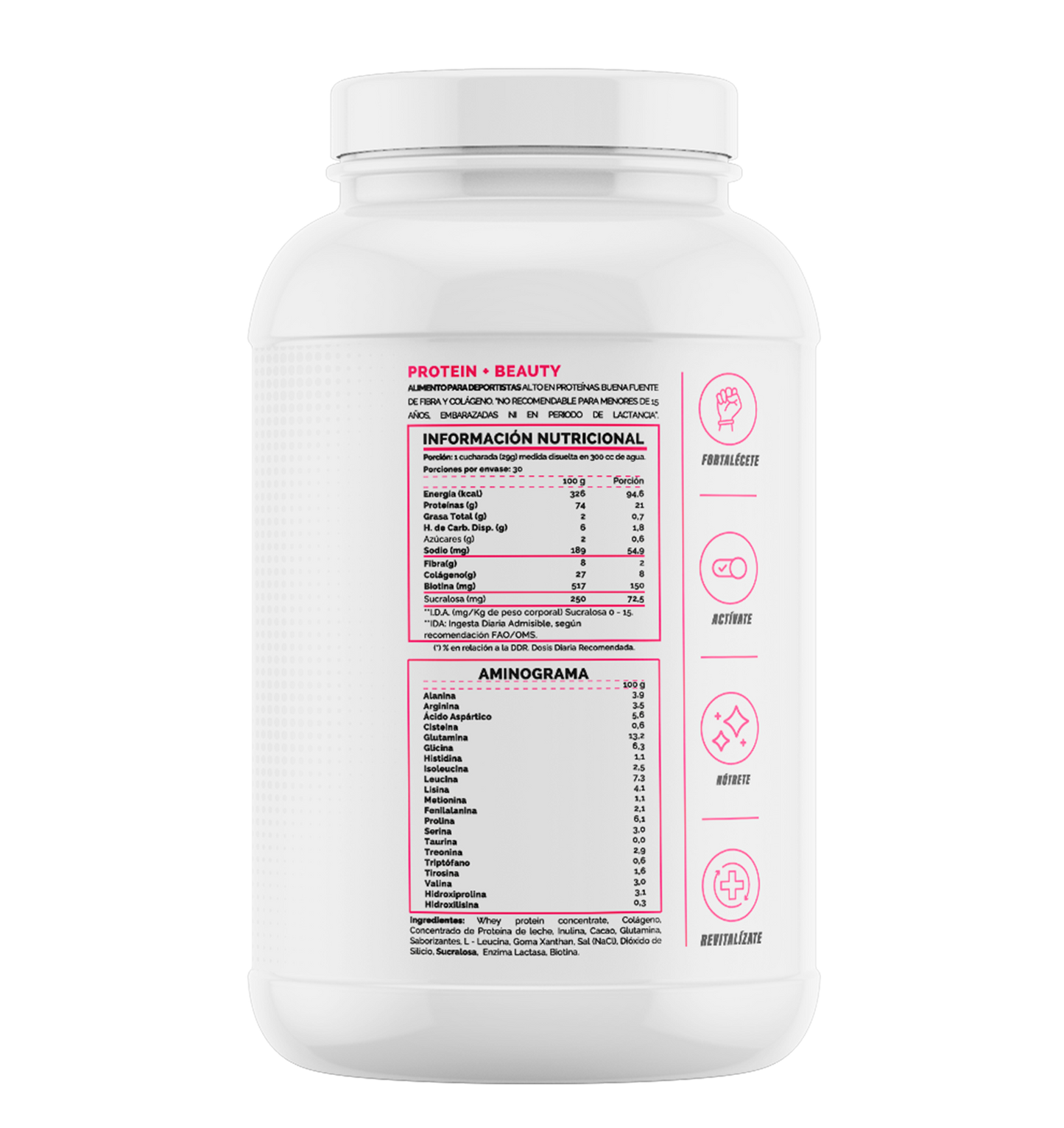 4Active Protein Beauty+ Proteína 870g | 30 Servicios · 22g Proteína · Recuperación