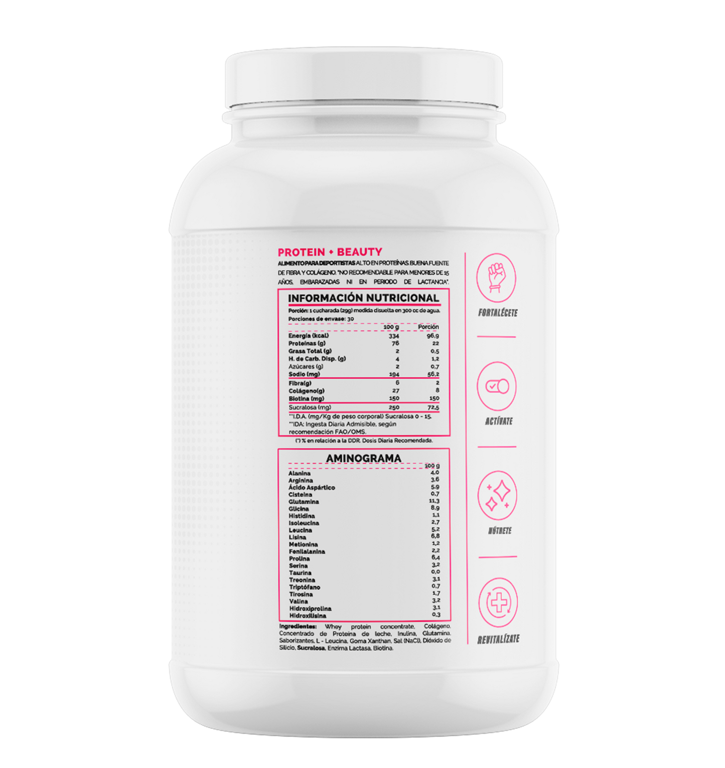 4Active Protein Beauty+ Proteína 870g | 30 Servicios · 22g Proteína · Recuperación