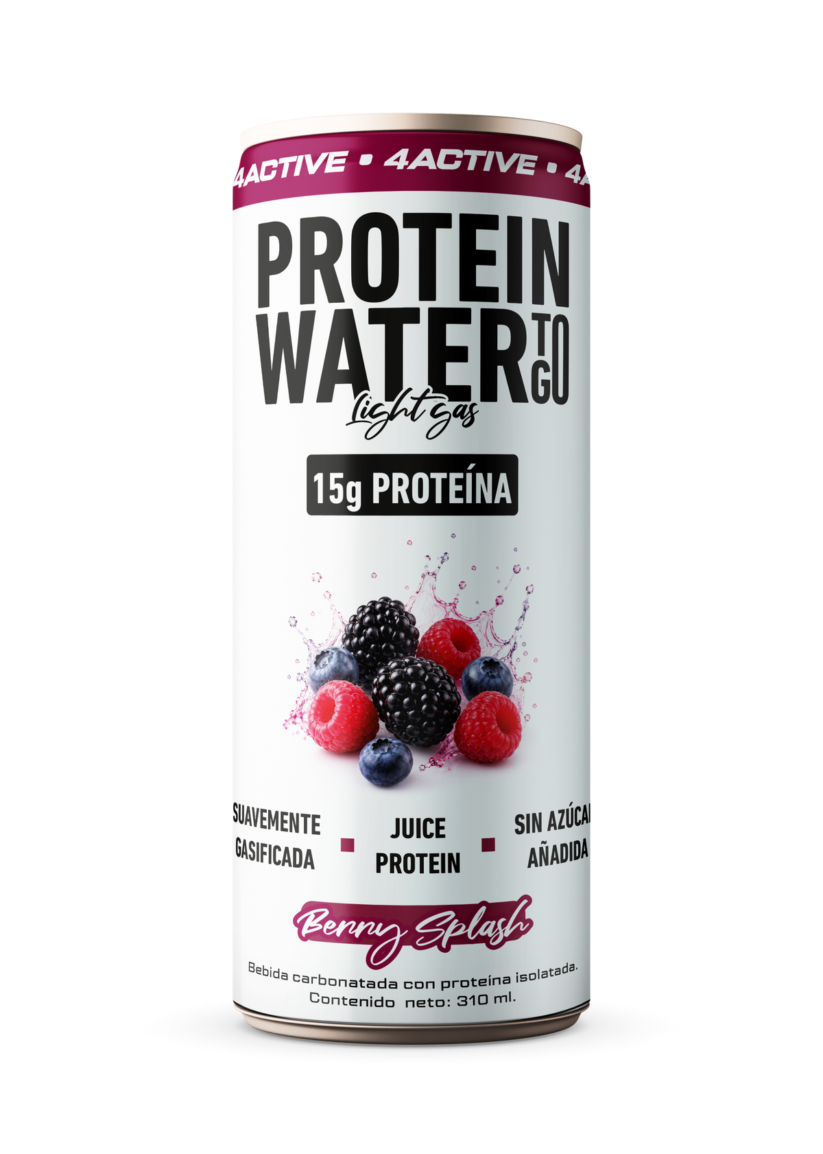 4Active Protein Water To Go Light Gas 15g Proteína 310 ml | Bebida Proteica