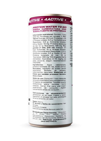 4Active Protein Water To Go Light Gas 15g Proteína 310 ml | Bebida Proteica