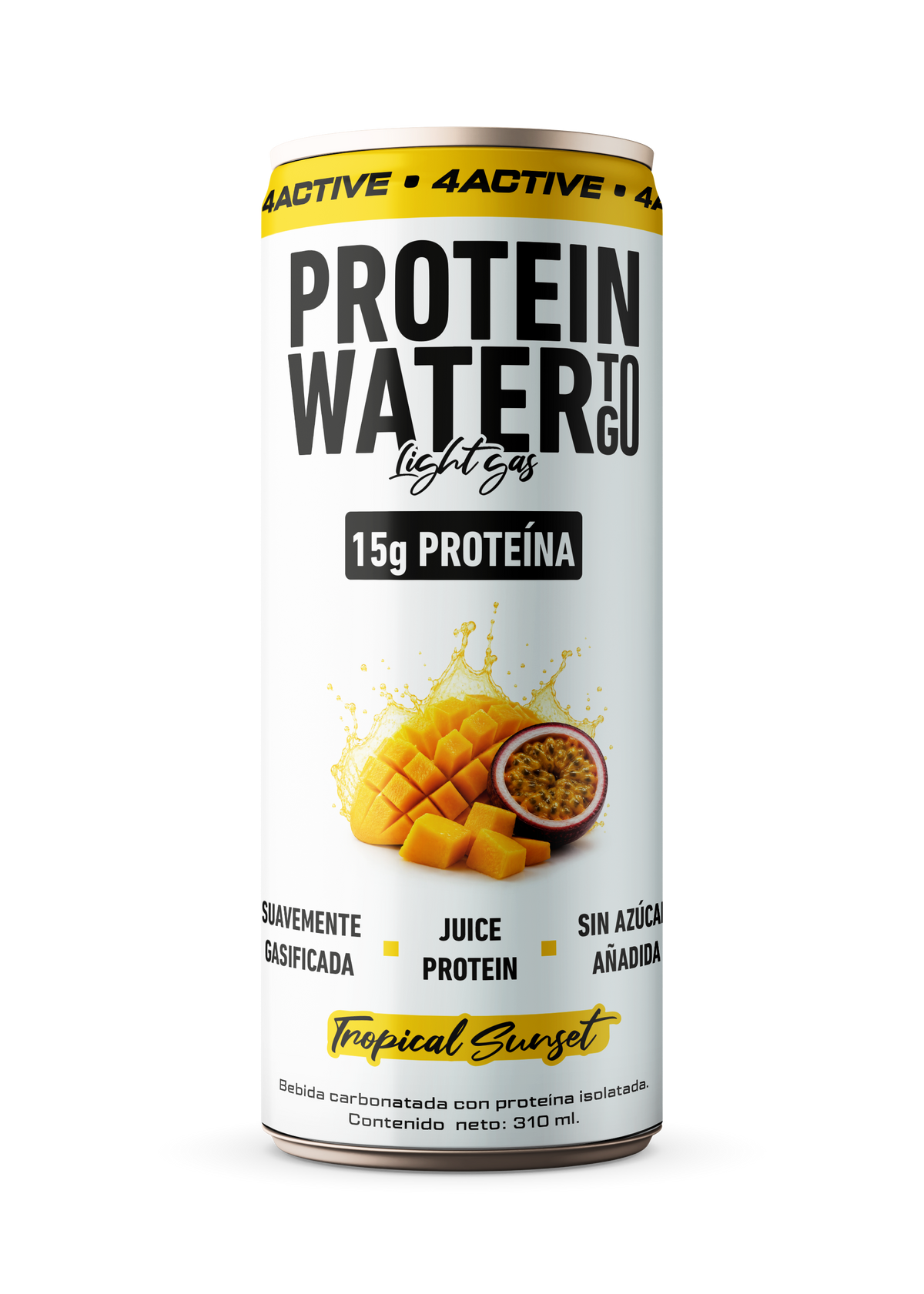 4Active Protein Water To Go Light Gas 15g Proteína 310 ml | Bebida Proteica