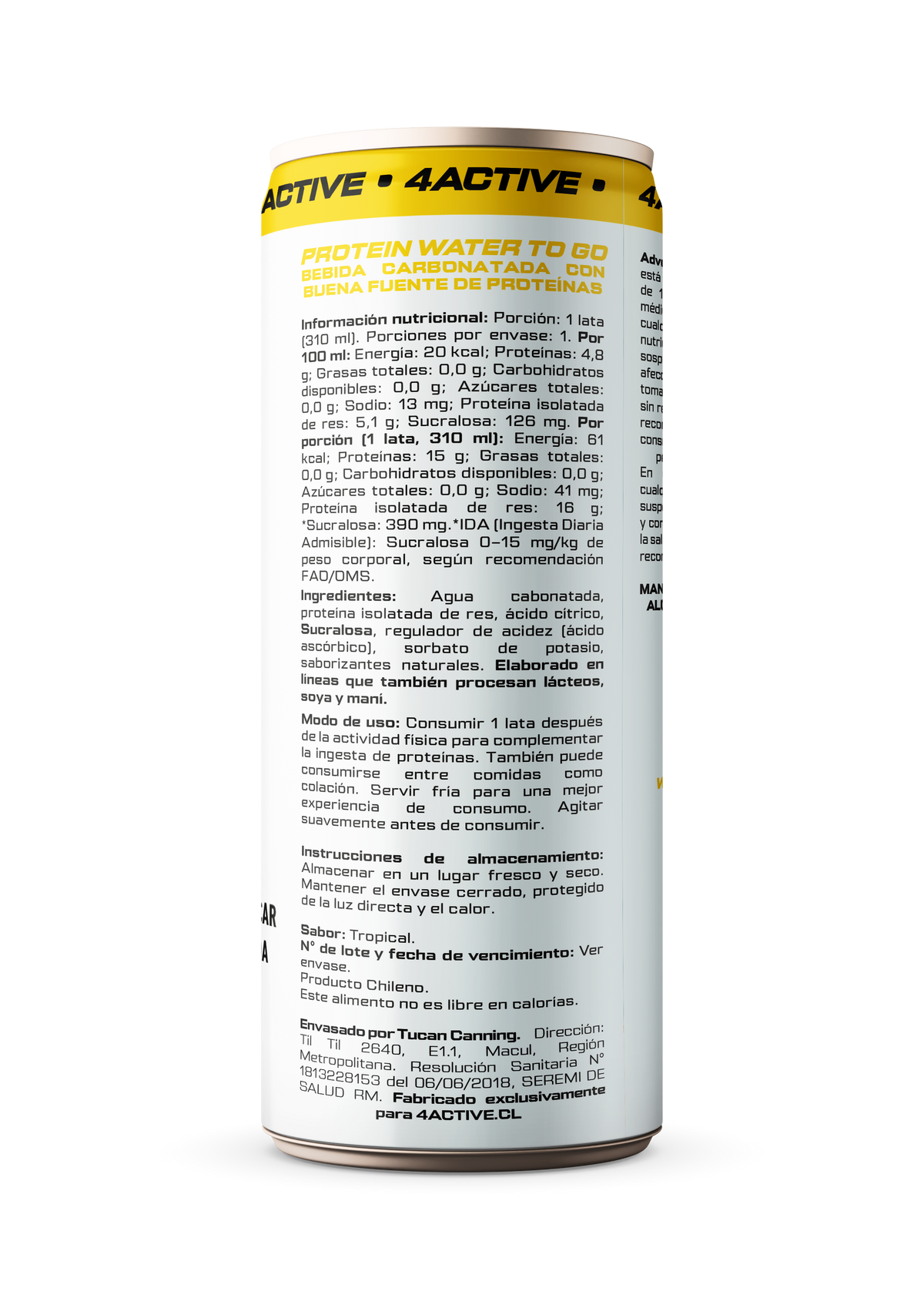 4Active Protein Water To Go Light Gas 15g Proteína 310 ml | Bebida Proteica