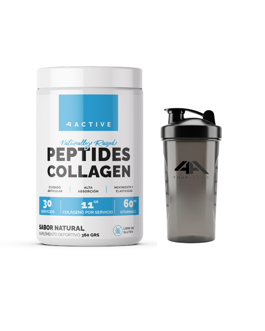 Peptides Collagen 360 g | 30 Servicios + Shaker 4active 750 ml