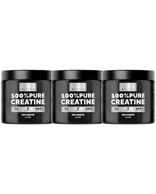 Pack 3x Creatina Monohidratada 300g | 180 Servicios · 5g por porción · Máximo Ahorro