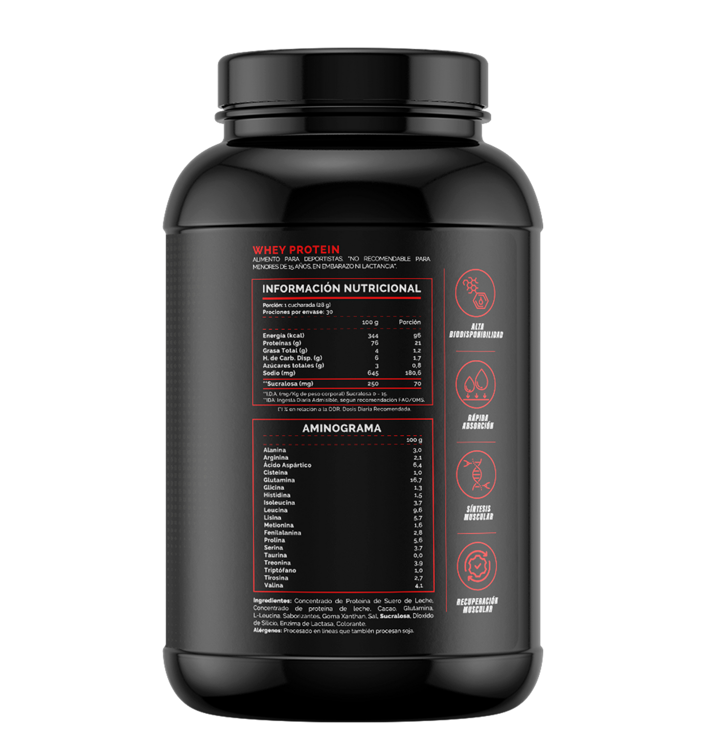 4Active Whey Protein 840g | 30 Servicios · 21g Proteína · Recuperación Muscular Diaria
