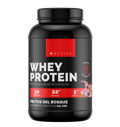4Active Whey Protein 840g | 30 Servicios · 21g Proteína · Recuperación Muscular Diaria