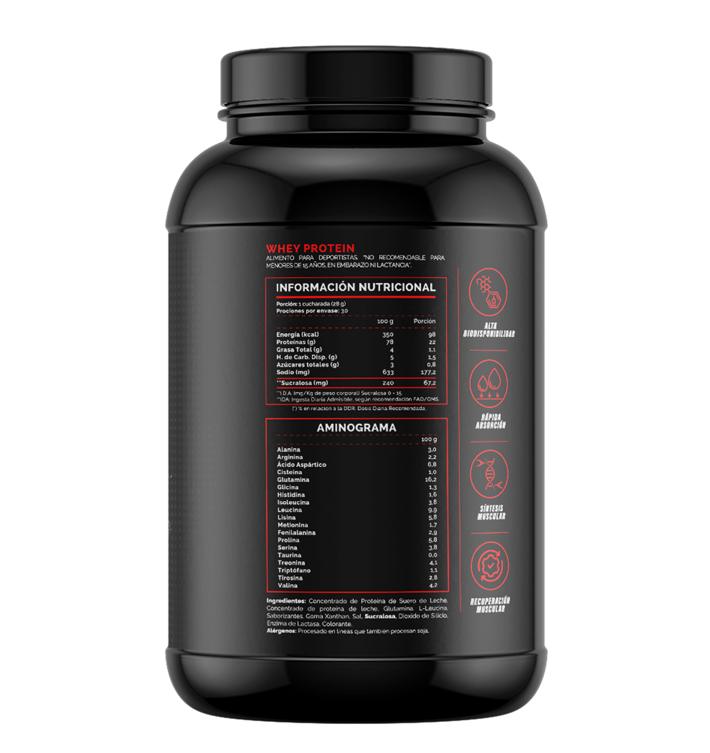 4Active Whey Protein 840g | 30 Servicios · 21g Proteína · Recuperación Muscular Diaria