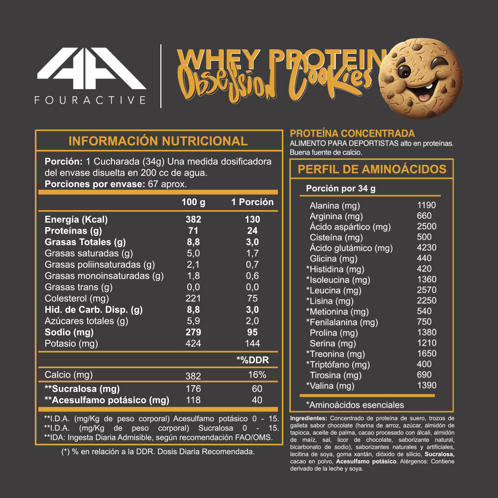 Whey Protein Obsession Cookies 5 libras - 4Active®