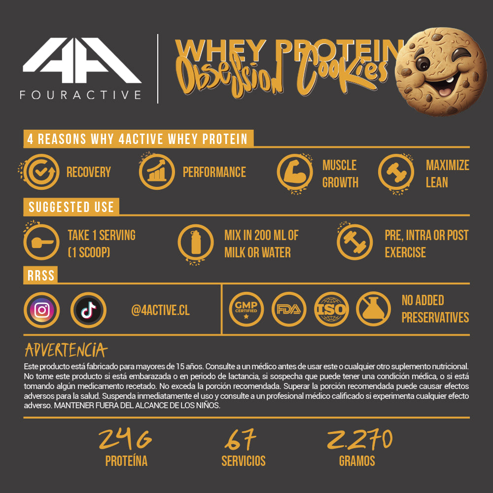 Whey Protein Obsession Cookies 5 libras - 4Active®